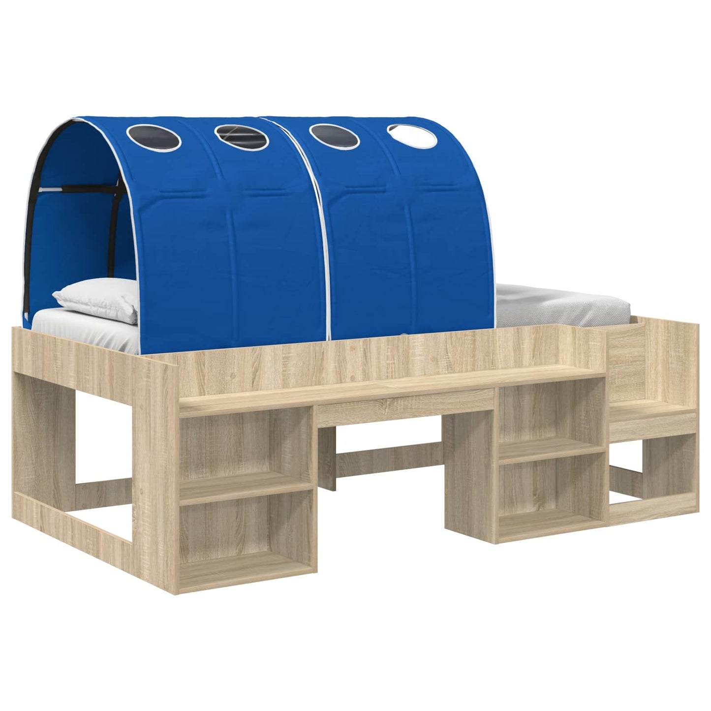 vidaXL Bed with Tunnel 3 pcs Sonoma Oak and Blue Engineered Wood