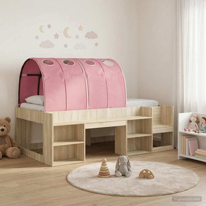 vidaXL Bed with Tunnel 3 pcs Sonoma Oak and Pink Engineered Wood