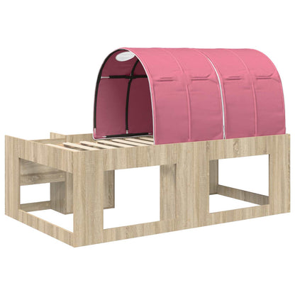 vidaXL Bed with Tunnel 3 pcs Sonoma Oak and Pink Engineered Wood