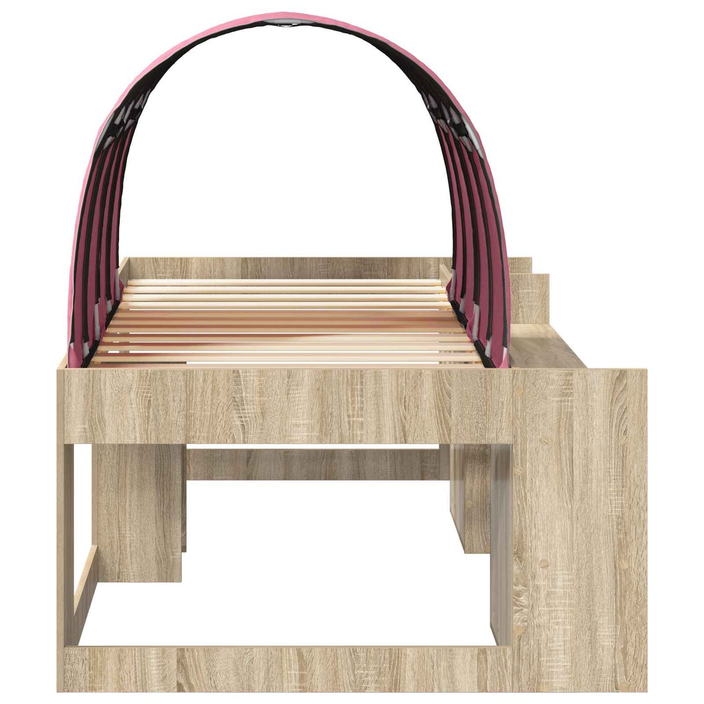 vidaXL Bed with Tunnel 3 pcs Sonoma Oak and Pink Engineered Wood