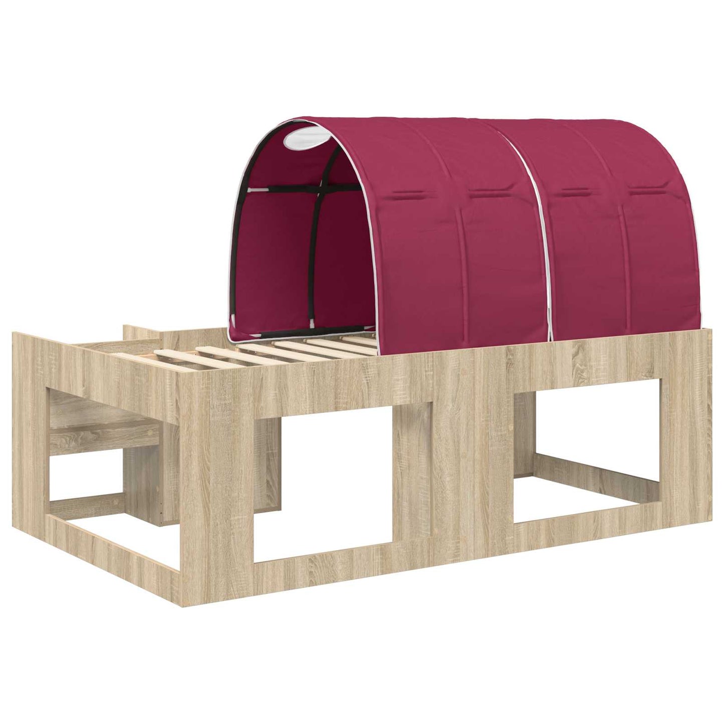 vidaXL Bed with Tunnel 3 pcs Sonoma Oak and Red Engineered Wood