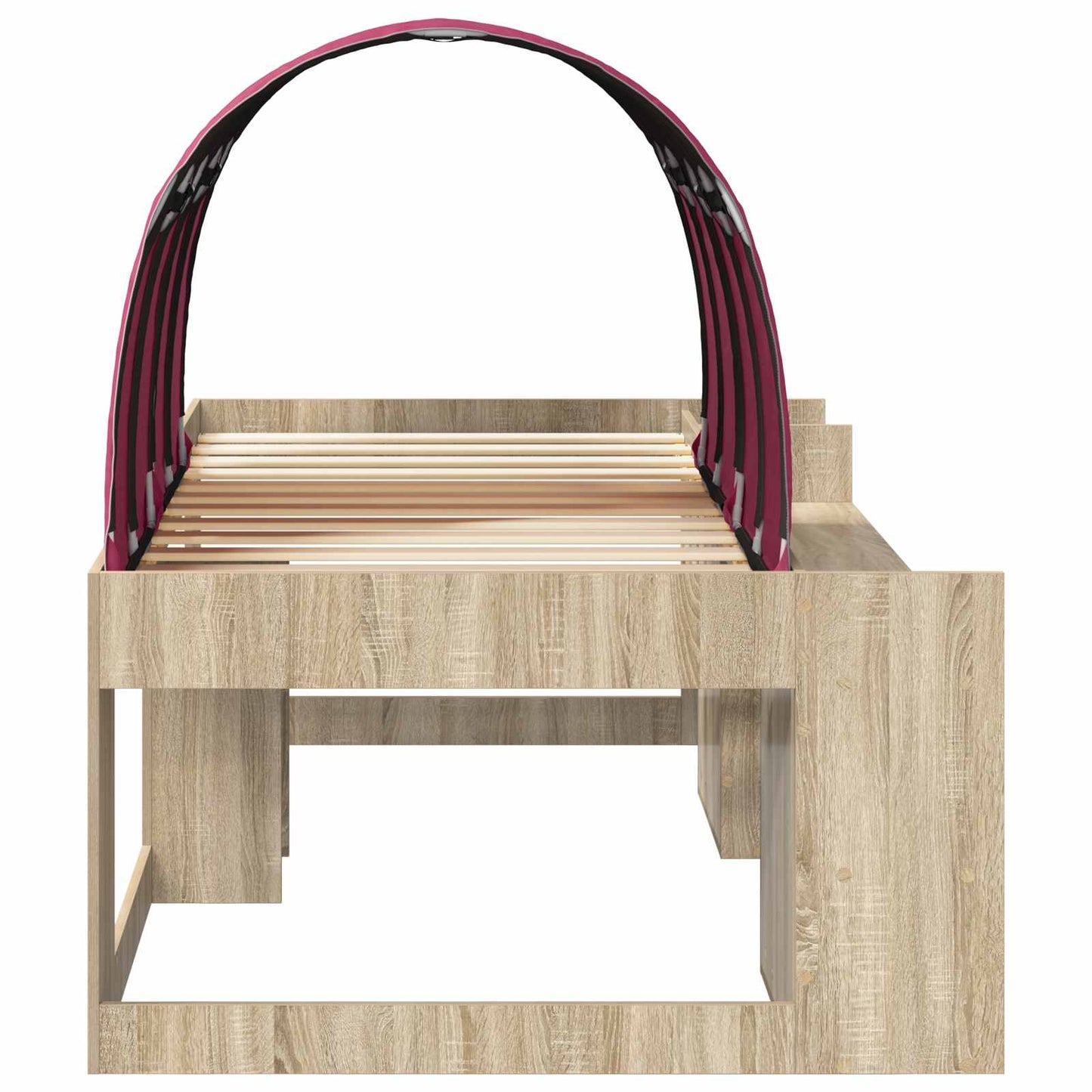 vidaXL Bed with Tunnel 3 pcs Sonoma Oak and Red Engineered Wood