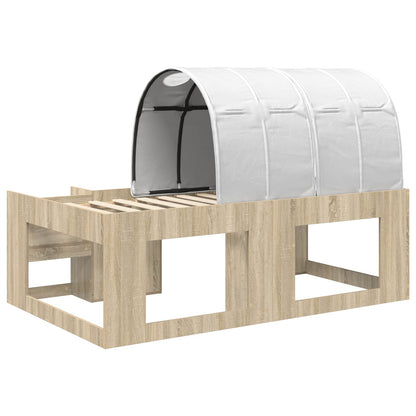 vidaXL Bed with Tunnel 3 pcs Sonoma Oak and White Engineered Wood