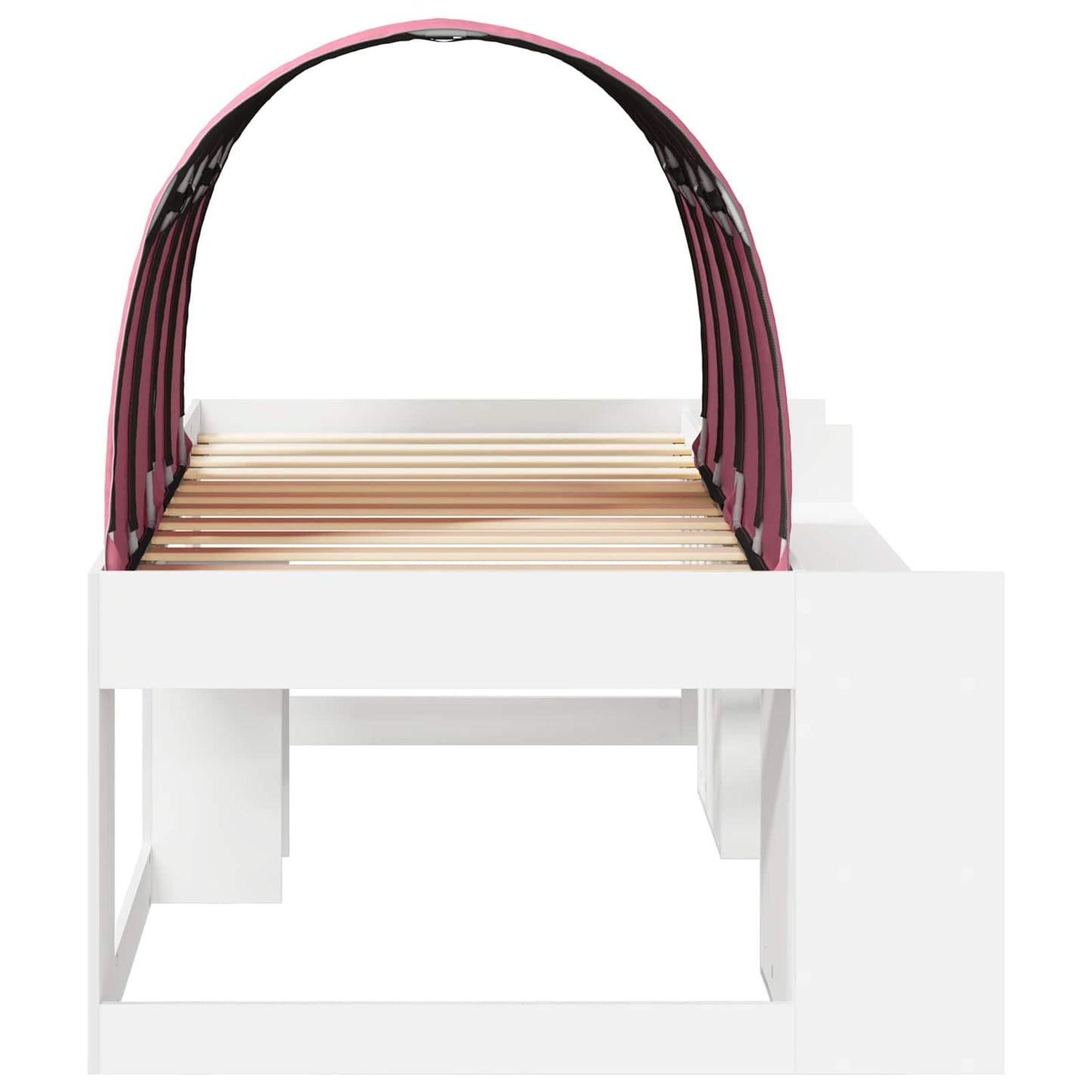 vidaXL Kids'High Bed Frame with Storage 3 pcs White and Pink