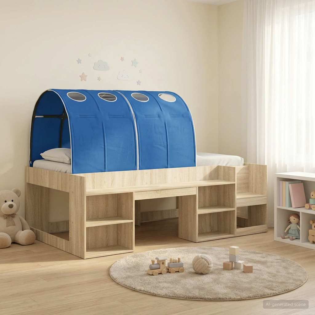 vidaXL Kids'High Bed Frame with Storage Sonoma Oak and Blue