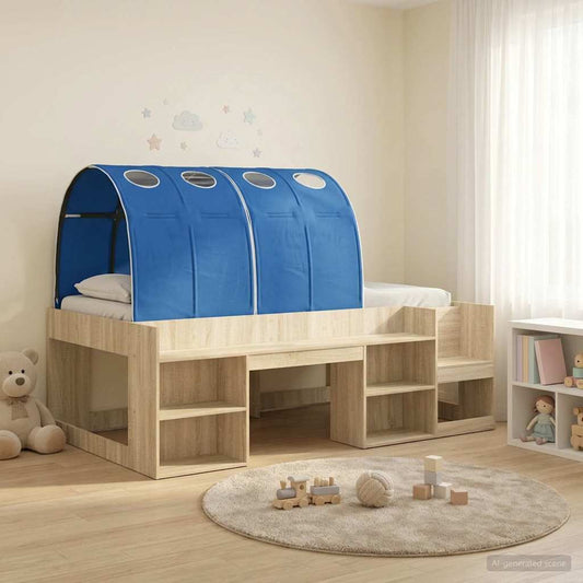 vidaXL Kids'High Bed Frame with Storage Sonoma Oak and Blue