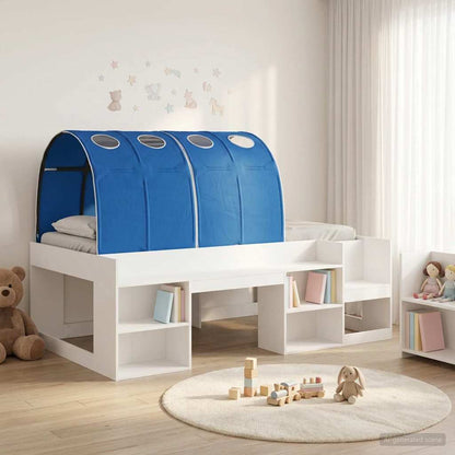 vidaXL Bed Frame with Tunnel 3 pcs White and Blue Engineered Wood