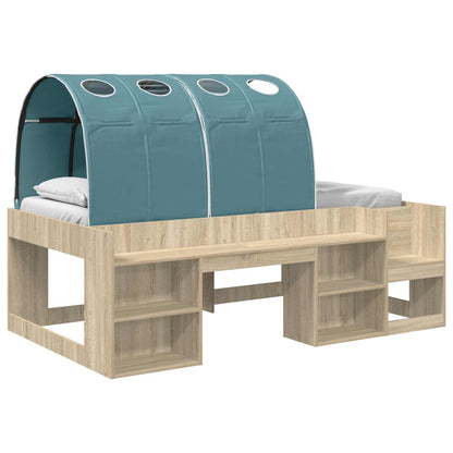vidaXL Bed Frame with Tunnel 3 pcs Sonoma Oak and Light Blue