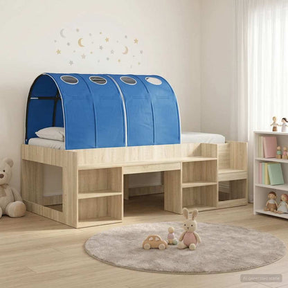 vidaXL Bed Frame with Tunnel 3 pcs Sonoma Oak and Blue Engineered Wood