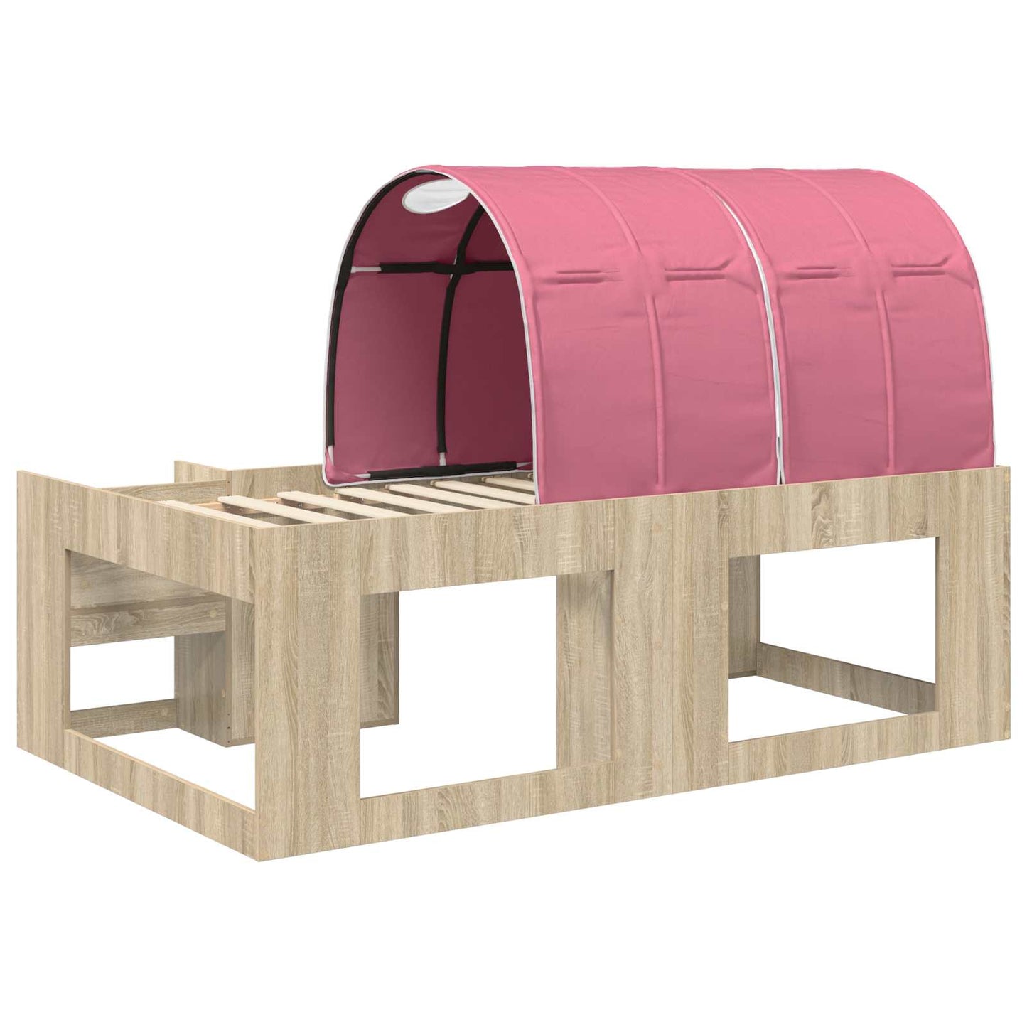 vidaXL Bed Frame with Tunnel 3 pcs Sonoma Oak and Pink Engineered Wood