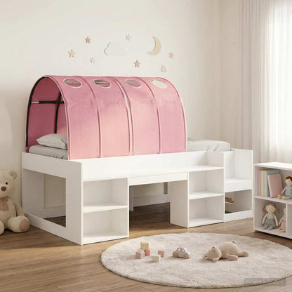 vidaXL Bed Frame with Tunnel 3 pcs White and Pink Engineered Wood
