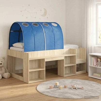 vidaXL Bed Frame with Tunnel 3 pcs Sonoma Oak and Blue Engineered Wood
