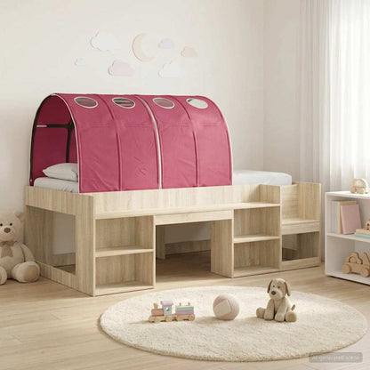 vidaXL Bed Frame with Tunnel 3 pcs Sonoma Oak and Red Engineered Wood