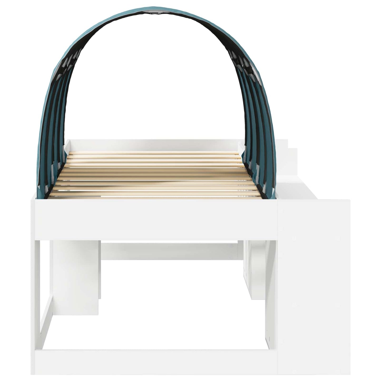 vidaXL Bed Frame with Tunnel with Shelf 3 pcs White and Light Blue