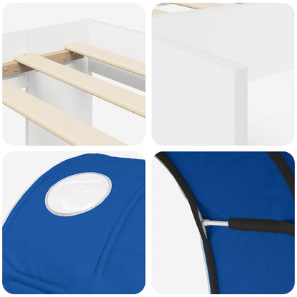 vidaXL Bed Frame with Tunnel 3 pcs White and Blue Engineered Wood