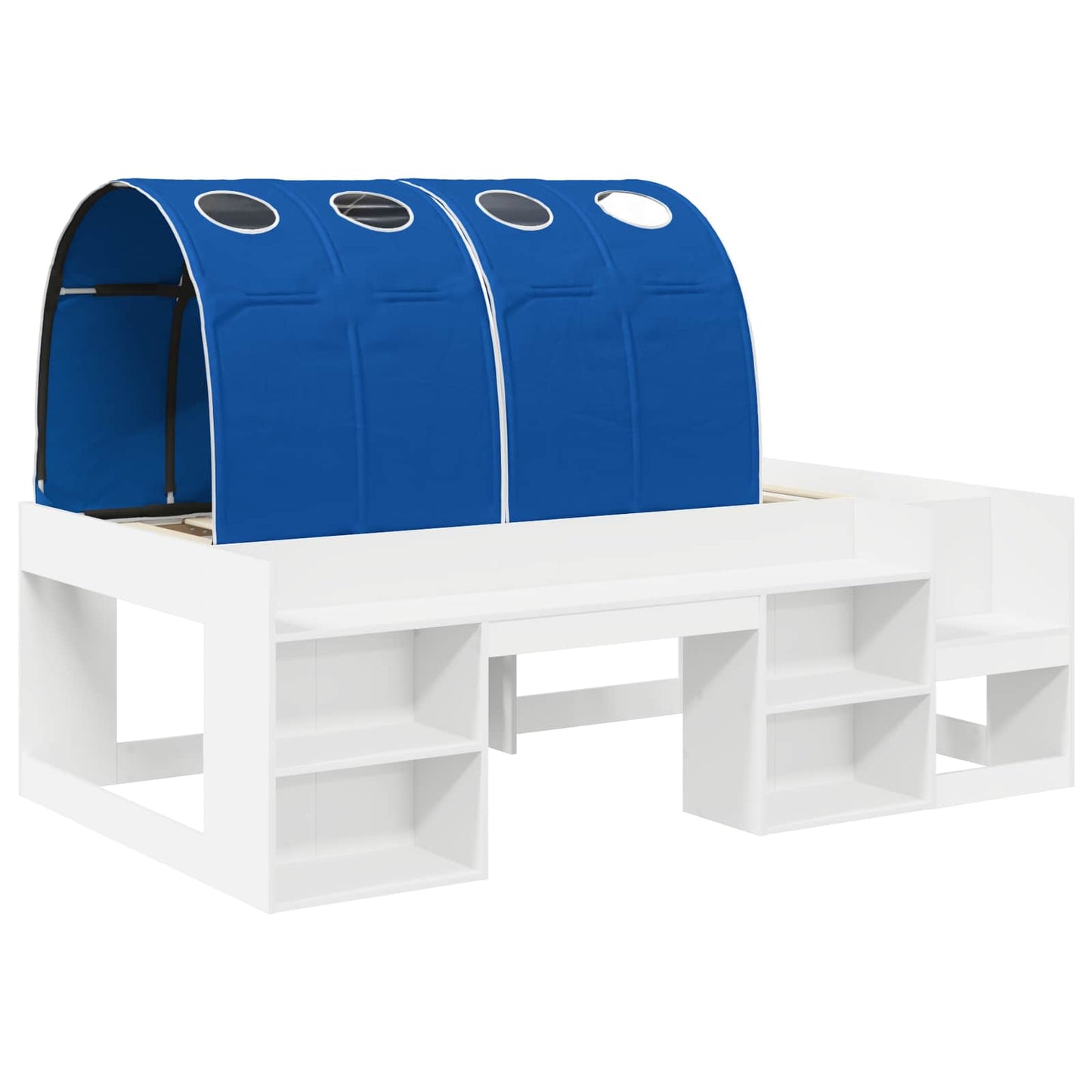 vidaXL Bed Frame with Tunnel 3 pcs White and Blue Engineered Wood