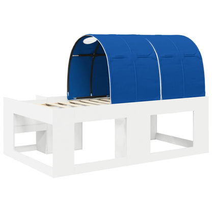 vidaXL Bed Frame with Tunnel 3 pcs White and Blue Engineered Wood