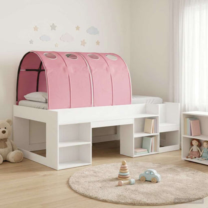 vidaXL Bed Frame with Tunnel 3 pcs White and Pink Engineered Wood