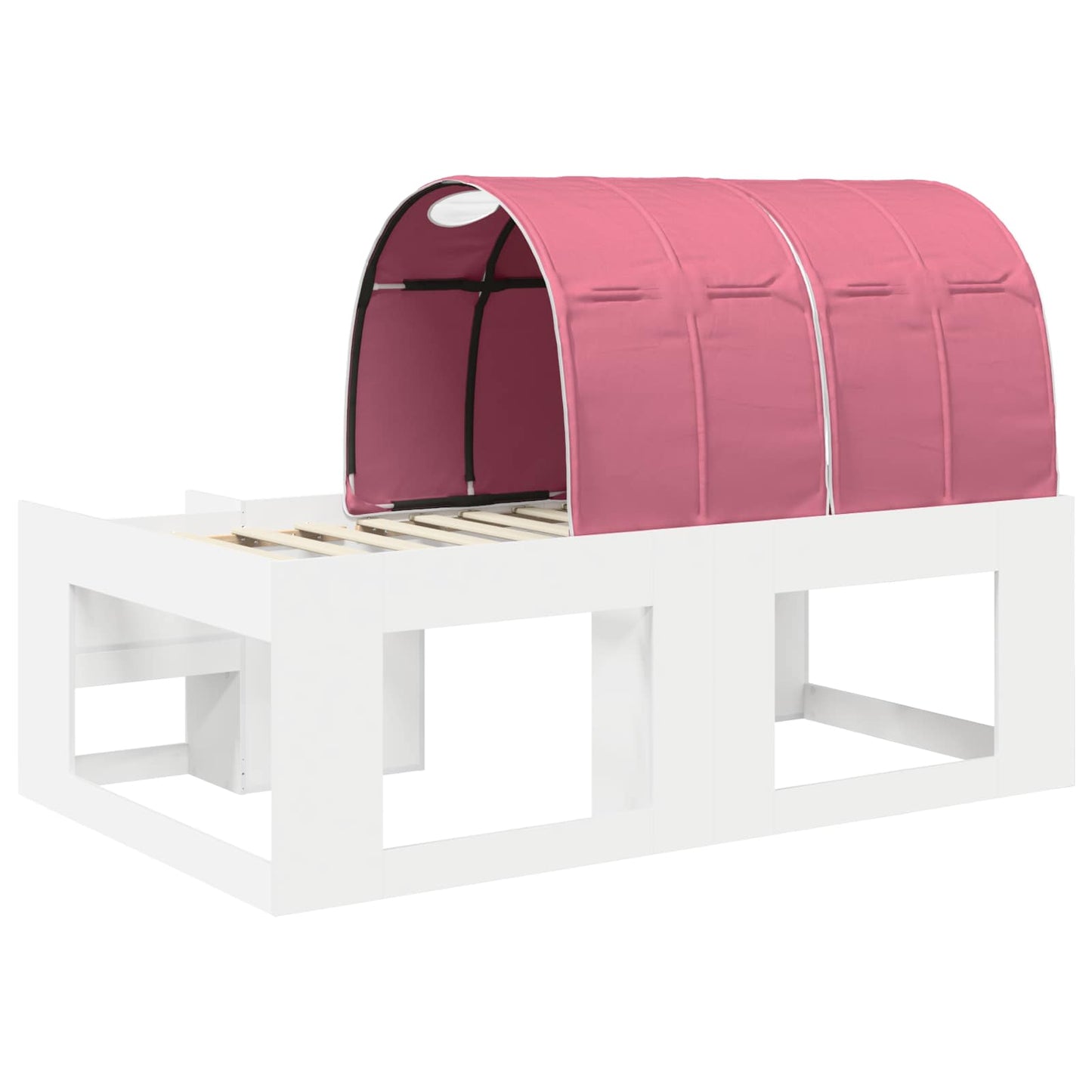 vidaXL Bed Frame with Tunnel 3 pcs White and Pink Engineered Wood