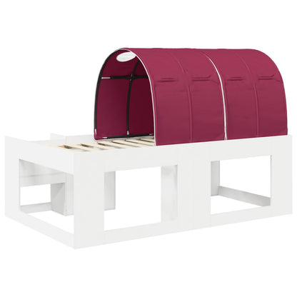 vidaXL Bed Frame with Tunnel 3 pcs White and Red Engineered Wood