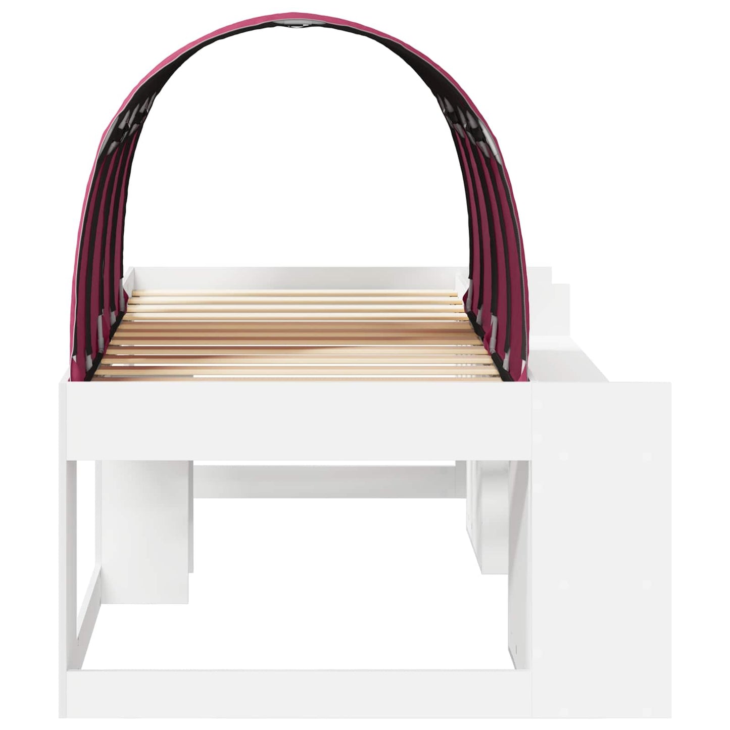 vidaXL Bed Frame with Tunnel 3 pcs White and Red Engineered Wood