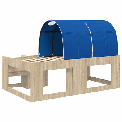 vidaXL Bed Frame with Tunnel 3 pcs Sonoma Oak and Blue Engineered Wood