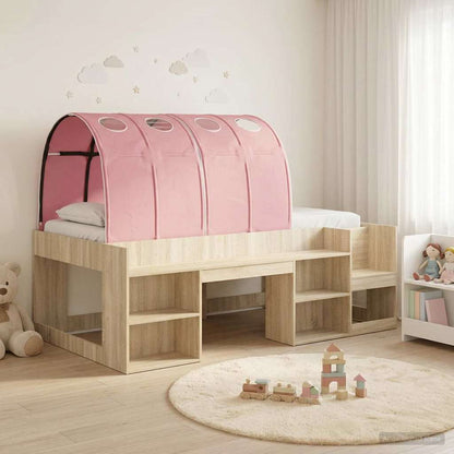 vidaXL Bed Frame with Tunnel 3 pcs Sonoma Oak and Pink Engineered Wood