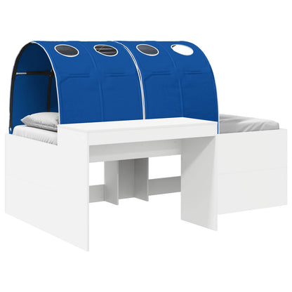 vidaXL Bed Frame with Tunnel 3 pcs White and Blue Engineered Wood