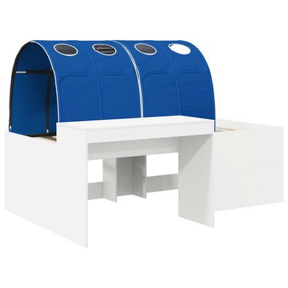 vidaXL Bed Frame with Tunnel 3 pcs White and Blue Engineered Wood