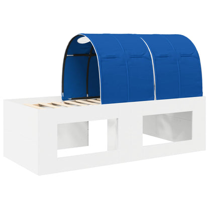 vidaXL Bed Frame with Tunnel 3 pcs White and Blue Engineered Wood