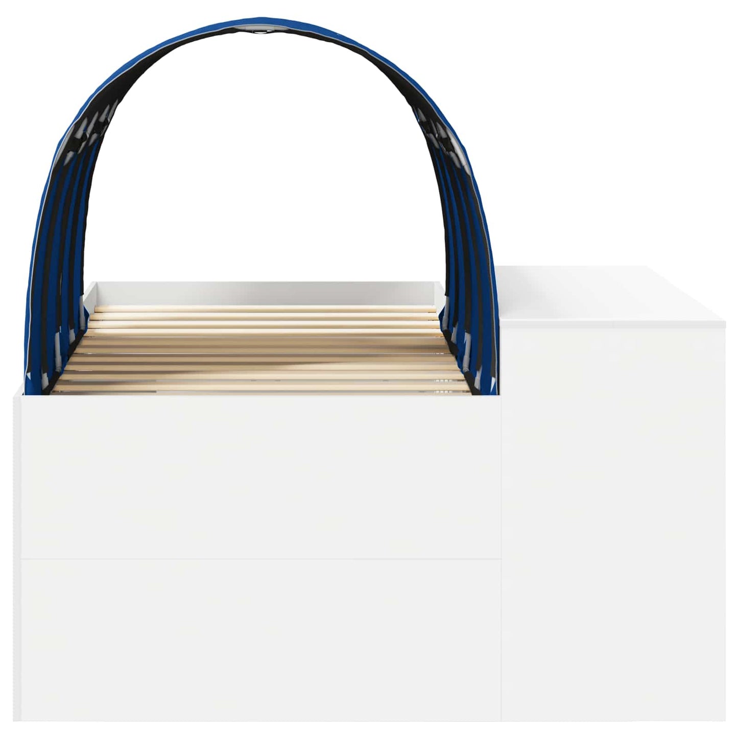 vidaXL Bed Frame with Tunnel 3 pcs White and Blue Engineered Wood