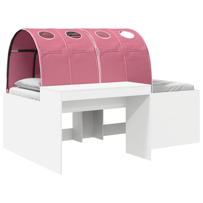 vidaXL Bed Frame with Tunnel 3 pcs White and Pink Engineered Wood
