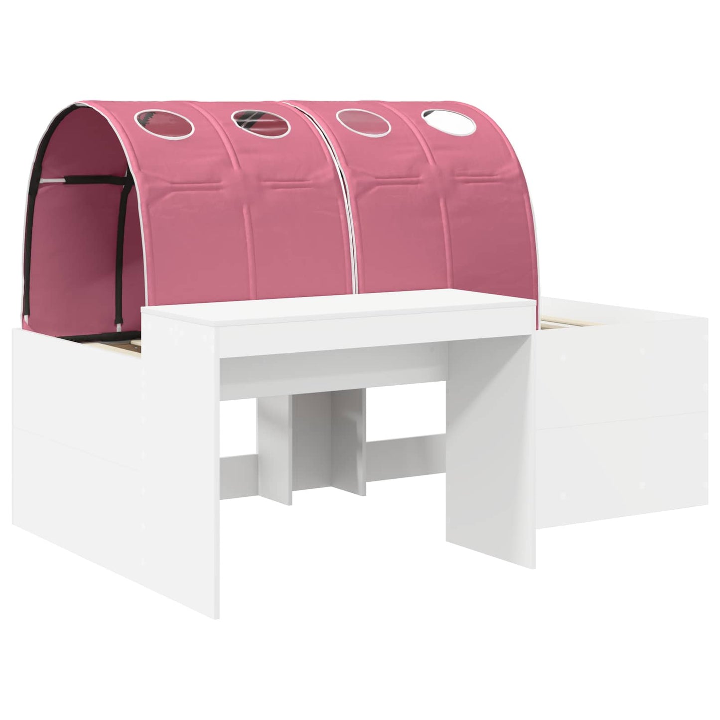 vidaXL Bed Frame with Tunnel 3 pcs White and Pink Engineered Wood