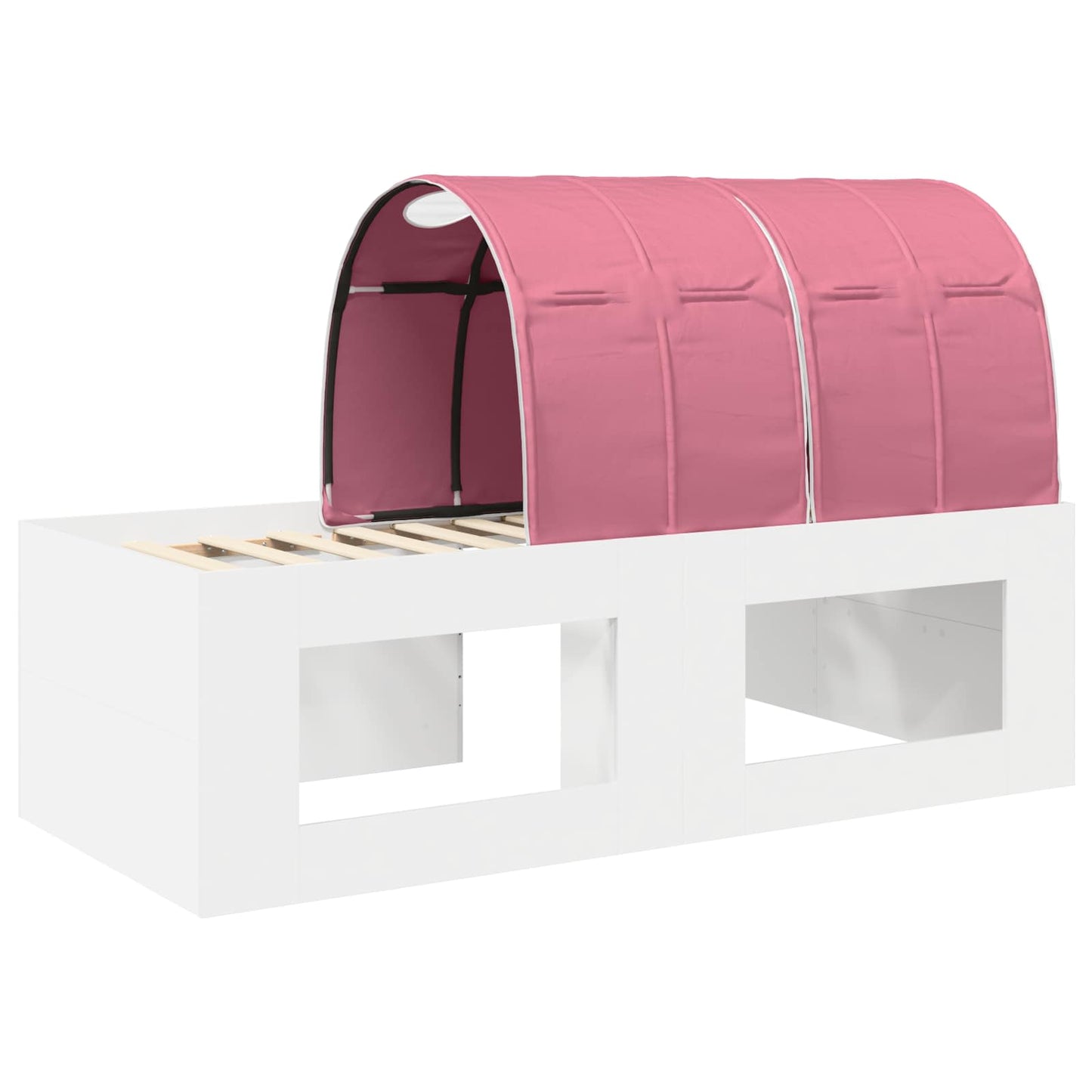 vidaXL Bed Frame with Tunnel 3 pcs White and Pink Engineered Wood