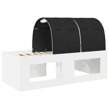 vidaXL Bed Frame with Tunnel 3 pcs White and Black Engineered Wood