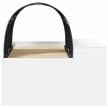 vidaXL Bed Frame with Tunnel 3 pcs White and Black Engineered Wood
