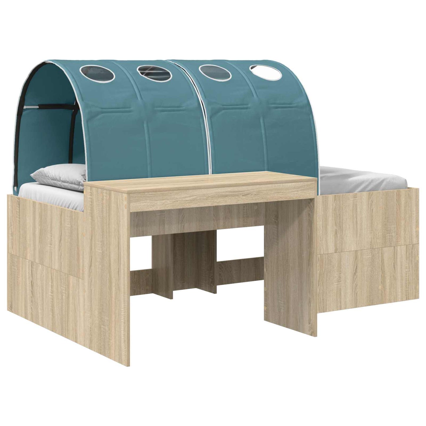 vidaXL Bed Frame with Tunnel 3 pcs Sonoma Oak and Light Blue