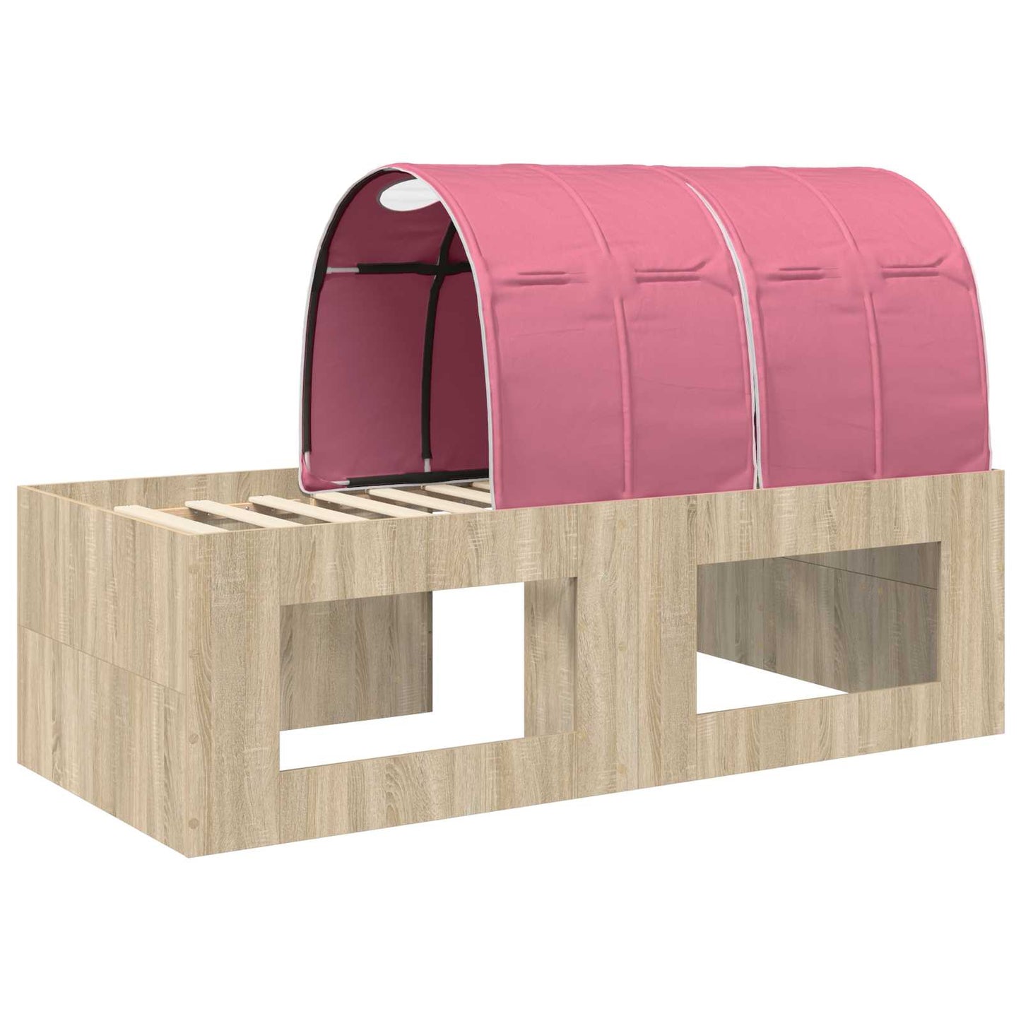 vidaXL Bed Frame with Tunnel 3 pcs Sonoma Oak and Pink Engineered Wood
