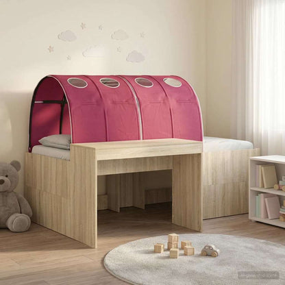 vidaXL Bed Frame with Tunnel 3 pcs Sonoma Oak and Red Engineered Wood