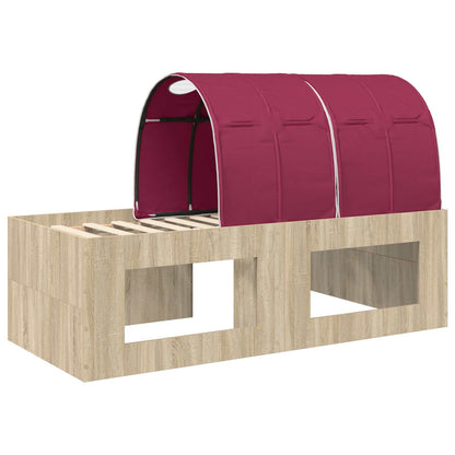 vidaXL Bed Frame with Tunnel 3 pcs Sonoma Oak and Red Engineered Wood