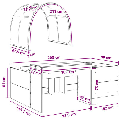vidaXL Bed with Tunnel 4 pcs Artisian Oak and Light Blue