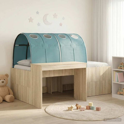 vidaXL Bed with Tunnel 3 pcs Sonoma Oak and Light Blue Engineered Wood