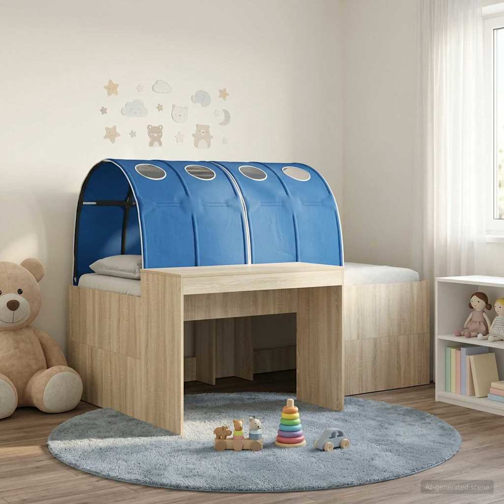 vidaXL Bed with Tunnel 3 pcs Sonoma Oak and Blue Engineered Wood