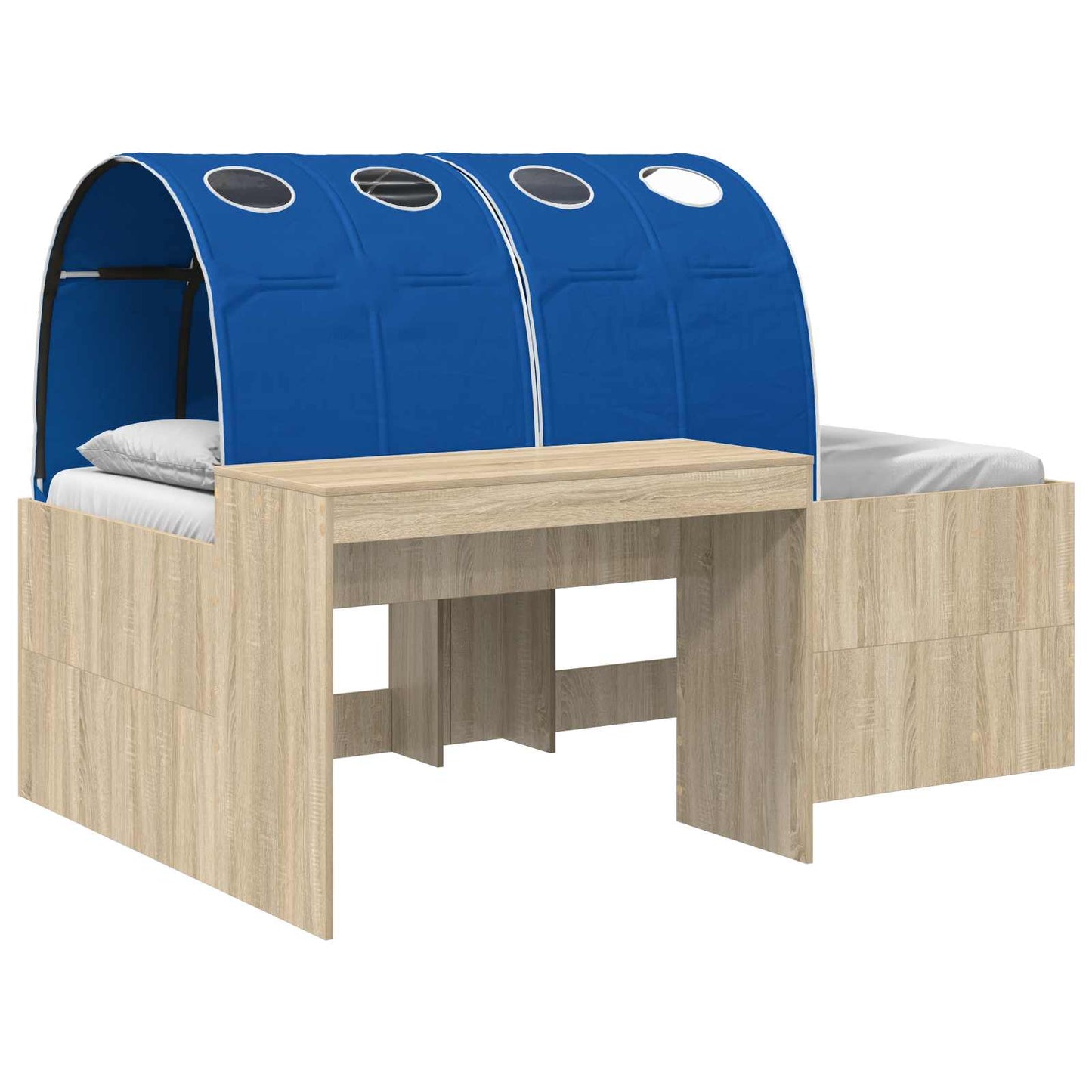 vidaXL Bed with Tunnel 3 pcs Sonoma Oak and Blue Engineered Wood