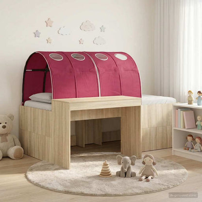 vidaXL Bed with Tunnel 3 pcs Sonoma Oak and Red Engineered Wood
