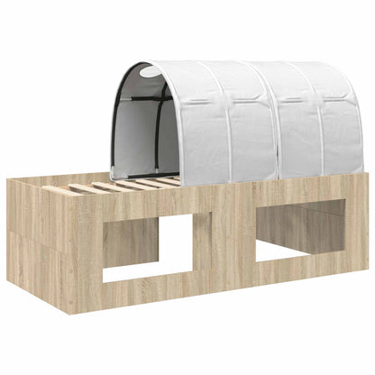 vidaXL Bed with Tunnel 3 pcs Sonoma Oak and White Engineered Wood