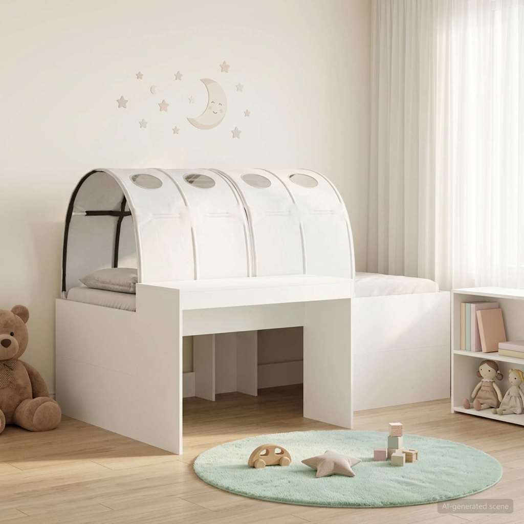 vidaXL Bed with Tunnel 3 pcs White Engineered Wood