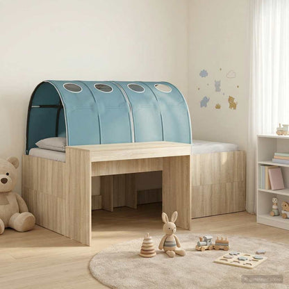 vidaXL Bed with Tunnel 3 pcs Sonoma Oak and Light Blue Engineered Wood