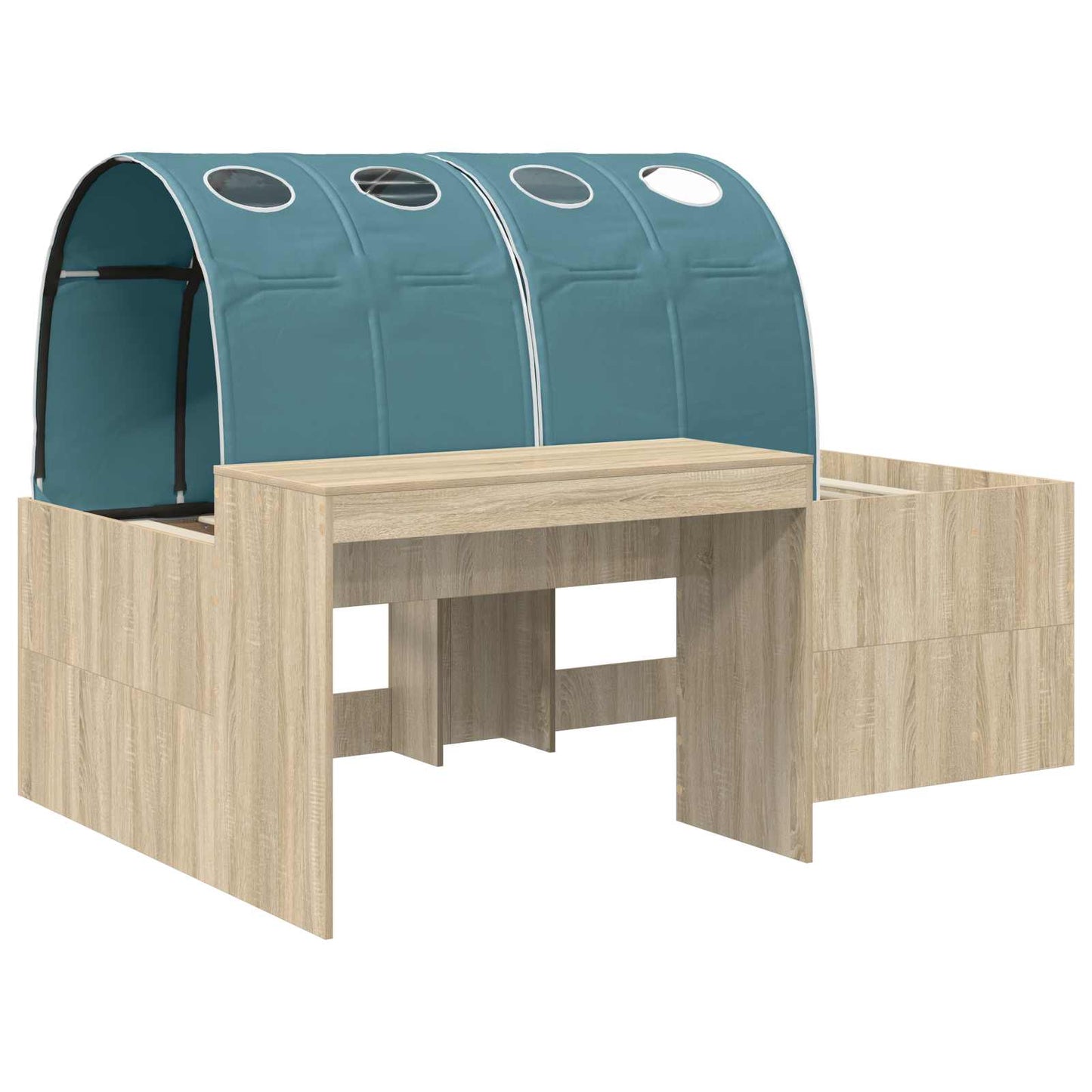 vidaXL Bed with Tunnel 3 pcs Sonoma Oak and Light Blue Engineered Wood