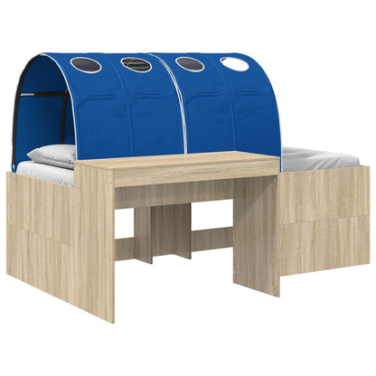 vidaXL Bed with Tunnel 3 pcs Sonoma Oak and Blue Engineered Wood